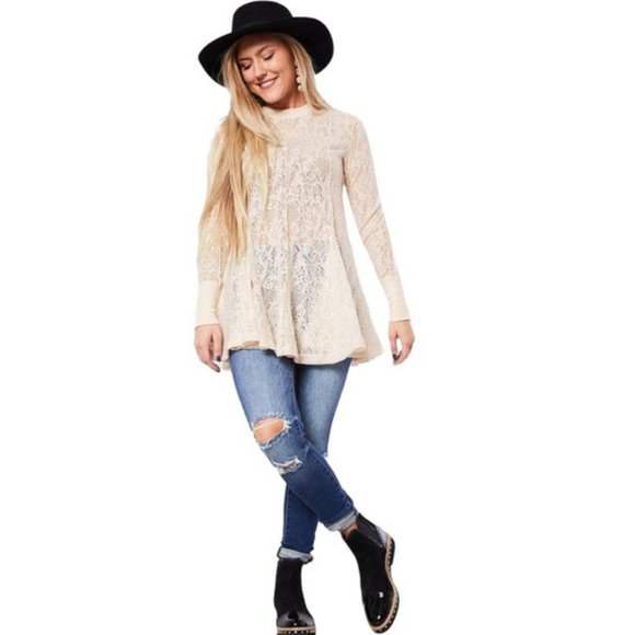 Free People Tops - Free People Coffee in the Morning Tunic Pullover